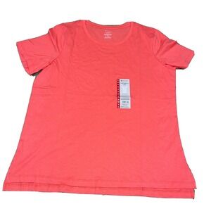 NWT Women's Member's Mark Essential Crew Neck Tee Coral Large‎